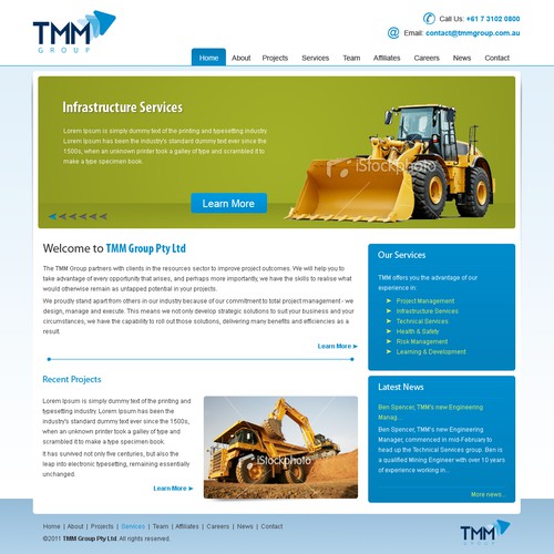 Help TMM Group Pty Ltd with a new website design Design von 99MadMax