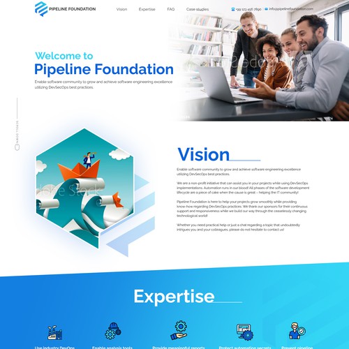 A lightweight design for a non-profit initiative - Pipeline Foundation. Design by Mac88graphic