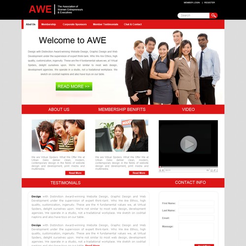 Create the next Web Page Design for AWE (The Association of Women Entrepreneurs & Executives) デザイン by Paradise