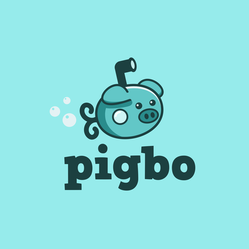 コンペ「Design funny & minimal logo for 'pigbo' game studio with pig and sub-marine」のデザイン by oink! designさん 