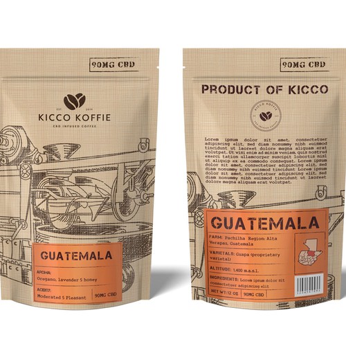 Industrial Modern Coffee Bag & Label Design Design by 55rova