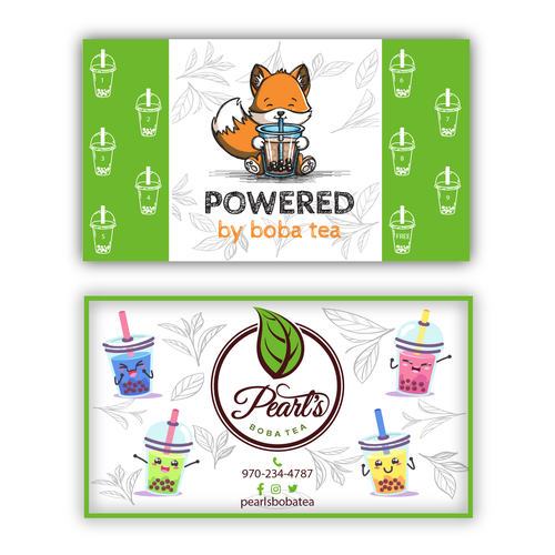 Need New Business Cards for Pearl's Boba Tea business!!! Design by irDesignx