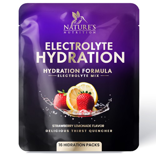 Refreshing Hydration Electrolytes Design Needed for Nature's Nutrition Design by Davi Giolo ★