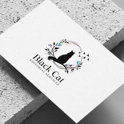 "Black Cat Editorial Services – elegant, thoughtful logo for fiction editor" winning Illustration or graphics