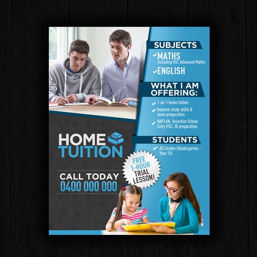 Create A Home Tuition Flyer Postcard Flyer Or Print Contest 99designs