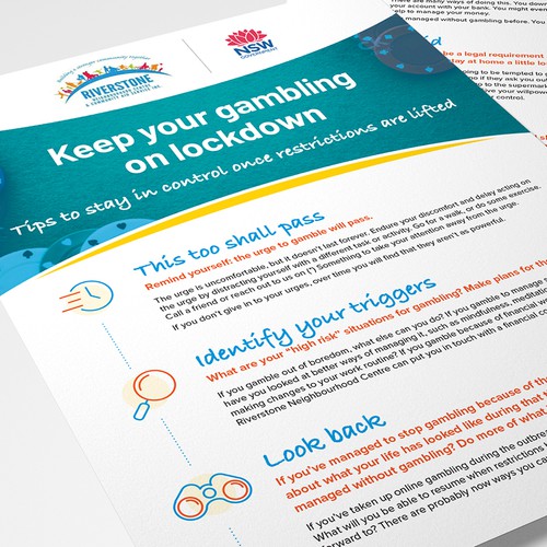 Design a compelling postcard/flyer and online resource for problem gamblers Design by Emanuel Dumitrescu