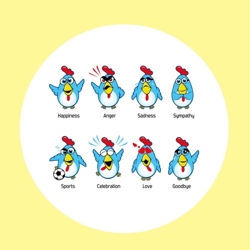 Chicken Emoji Stickers Design by d_ronggo