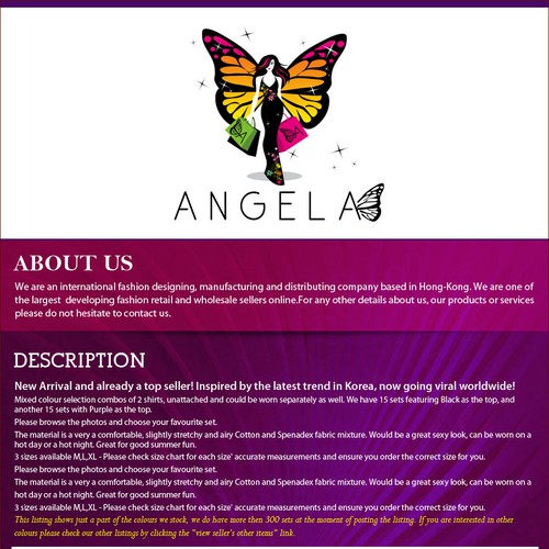 Help Angela Fashion  with a new banner ad Réalisé par Vanikrishna