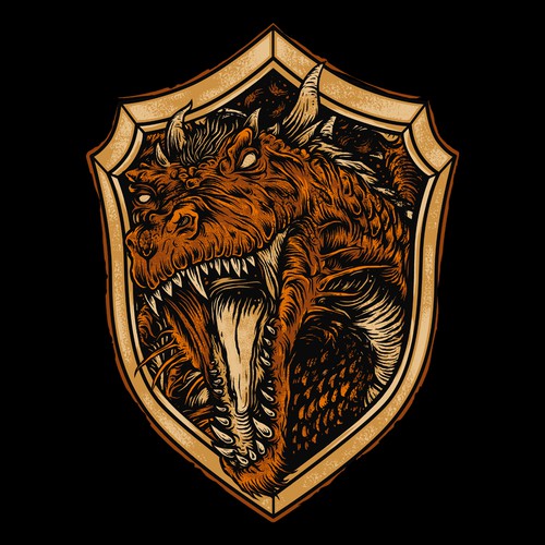 Scary Dragon image for a tee shirt