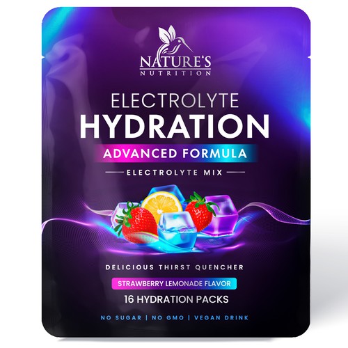 Refreshing Hydration Electrolytes Design Needed for Nature's Nutrition Design by Davi Giolo ★