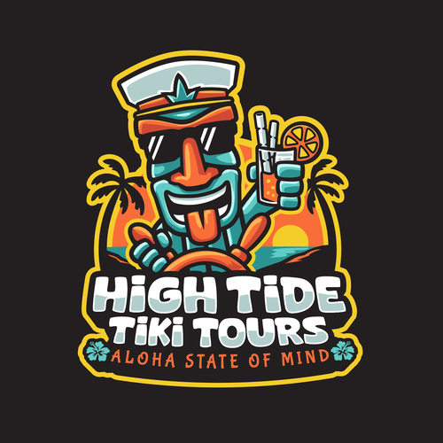 Tiki Boat Tour Logo Design by Rock N Draw