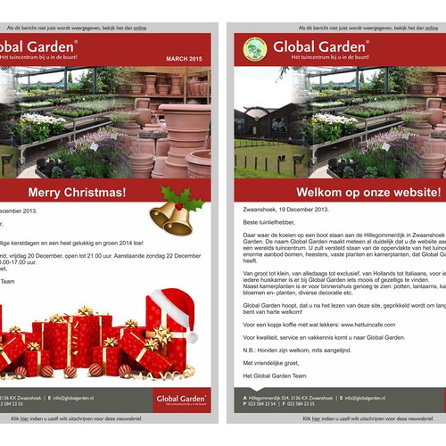 Global Garden newsletter redesign Design by alfico