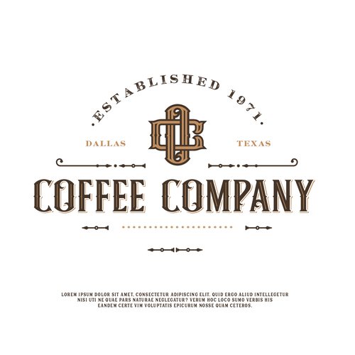 Coffee Company - Open since 1971, ORIGINAL COFFEE ROASTERS OF DALLAS Design by ∙beko∙