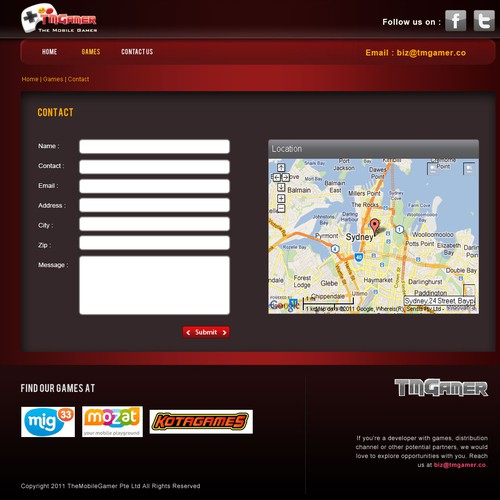 website design for TMGAMER Design by J D