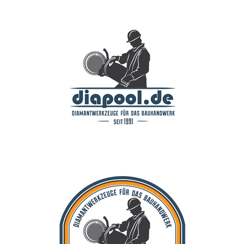 Design di Erstellen: Retro Logo für Onlineshop, Zielgruppe: Handwerker, Farben: blau, Grau, wenig Orange(Strich, Kontur, o.ä.) di Agi Amri