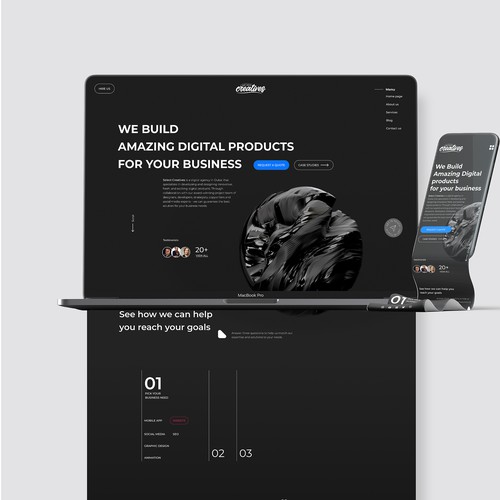 Take our software development website to the next level Design by Yurii Koltko