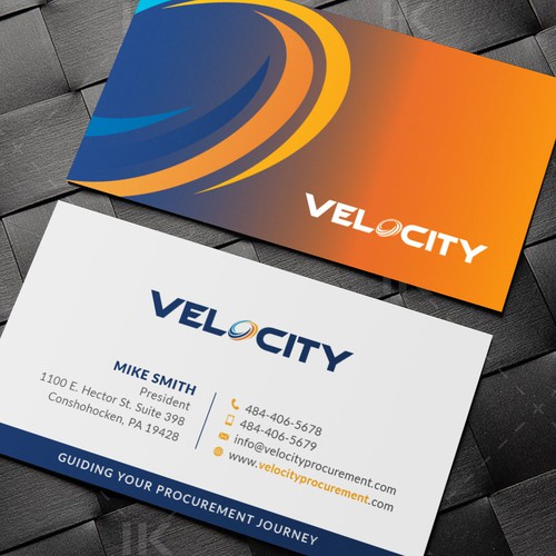 Velocity Procurement - Logo Rebranding - Business Card Design Design by IK_Designs