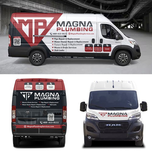 Informative, Clean Van Wrap for Plumbing Business Design by Nadun Prabodana