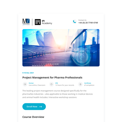 Marketing email template for professional training courses Design by Letter Play