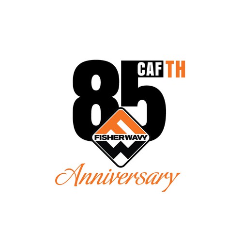 Fisher Wavy 85th Anniversary Logo Design by Custom Logo Graphic