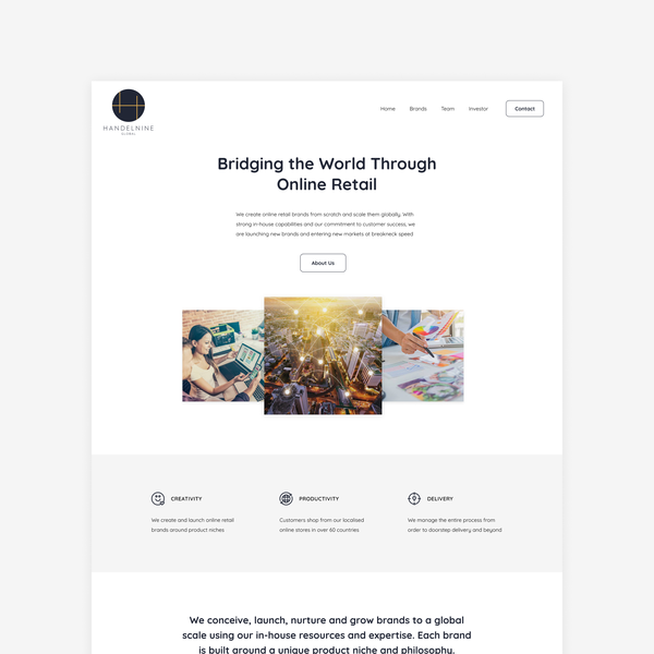 Online retail company website