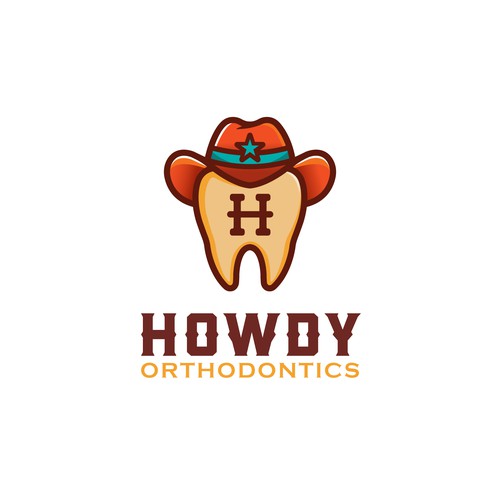 ISO fun, youthful, western themed logo for an orthodontic dental practice in the suburbs Design by Ovita ✏️