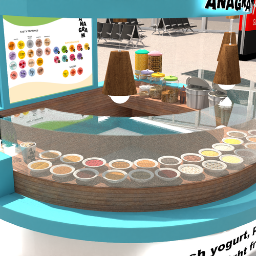 Design a 3D render for food serving kiosk Design by Ann Davis