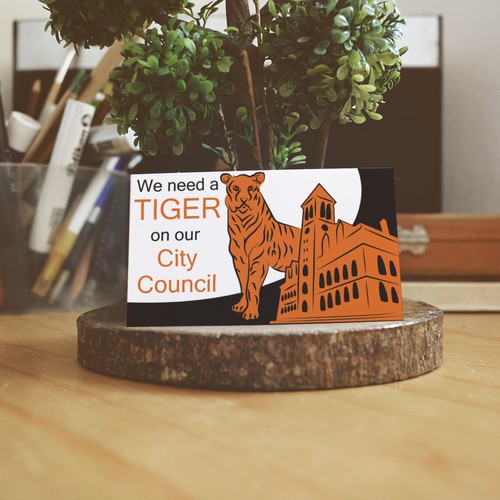 Elect a Tiger to Cambridge (MA) City Council/ Send a tiger to city hall Design von AMPI.design