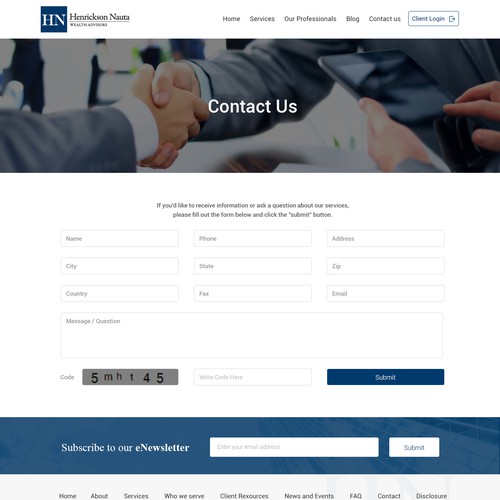 Website needed for wealth management firm Web page design contest