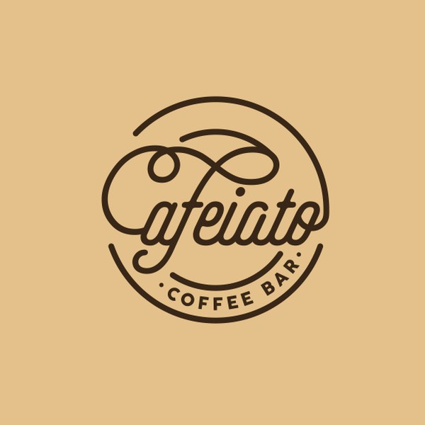 Round style logo for a coffee bar