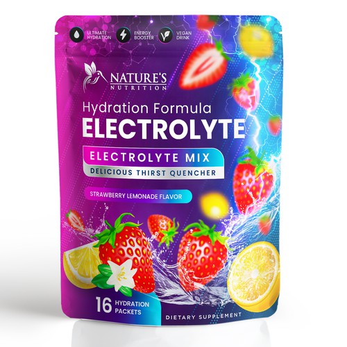 Refreshing Hydration Electrolytes Design Needed for Nature's Nutrition Design by Davi Giolo ★