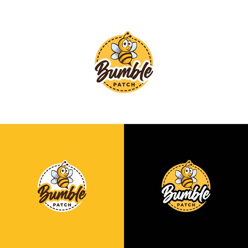 Bumble Patch Bee Logo Design by sand ego