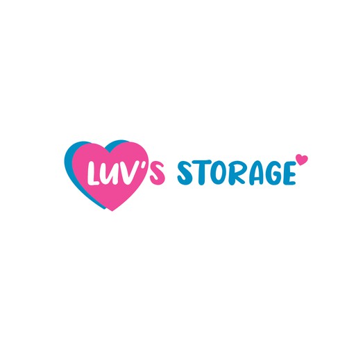 Luv’s Storage - modern logo with bright color Design by mami.studio