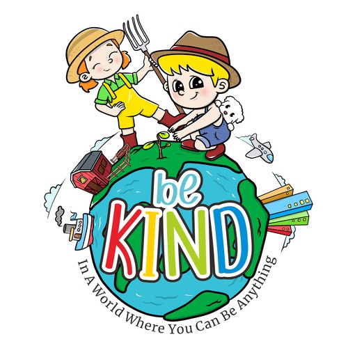 BE KIND Colorful Kids T-shirt Design Design by mr.babyblue