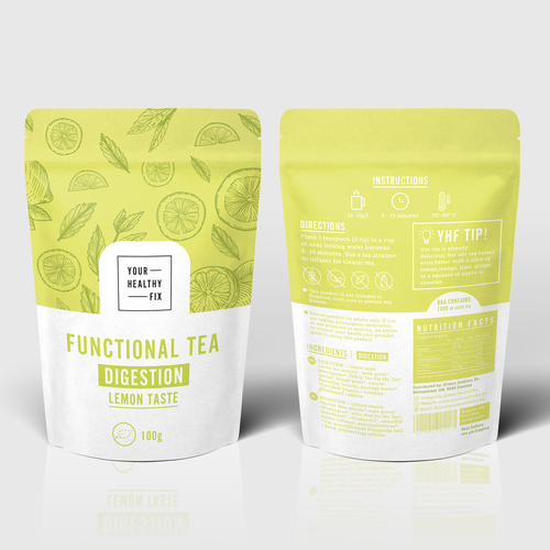 Functional Tea collection design for a health supplement brand! Design by Andrea Malagarriga