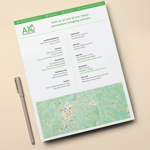 コンペ「Advanced Imaging Centers Order Form and infographic」のデザイン by Bow'n'Pencilさん 