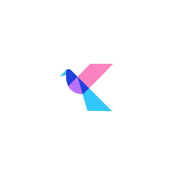 Design by Neutra titled "Modern Apps Icon using Bird,Checkmark and initial Letter K"
