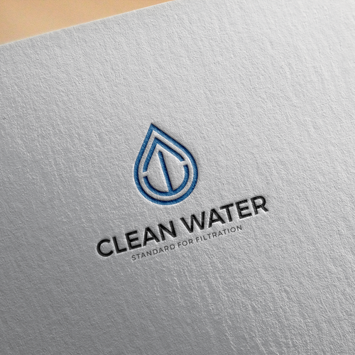 Simple Clean Logo for Water Filtration Company Design by Lion Black