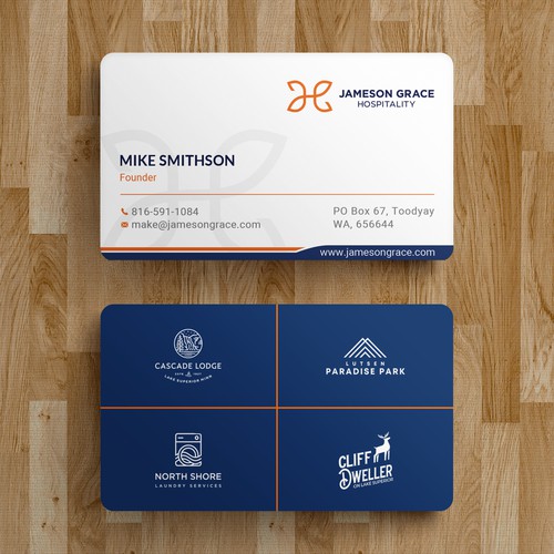 Design Create a modern and clean business card for a parent company with 4 subsidiaries por Roni_