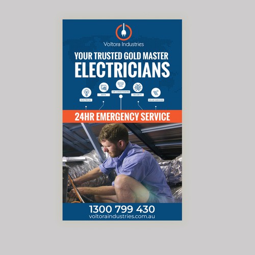 Voltora Industries Back Wall Banner Design by Sketch Media™