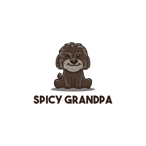 Design a logo with a senior dog named "Spicy Grandpa"!! Design by Hadeboga Studio