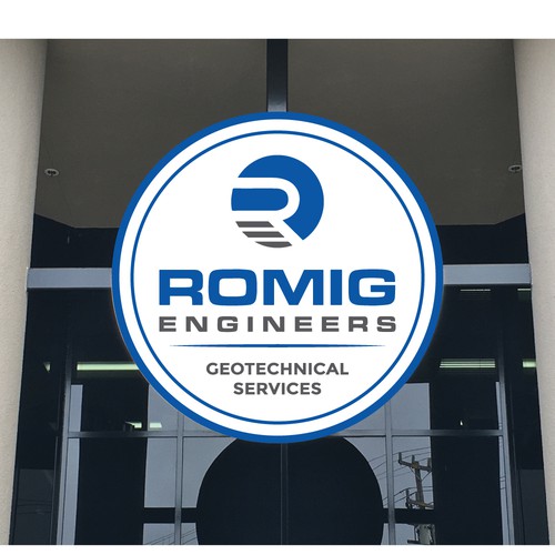 Circular Building Sign for Engineering Company Design by Bimabean