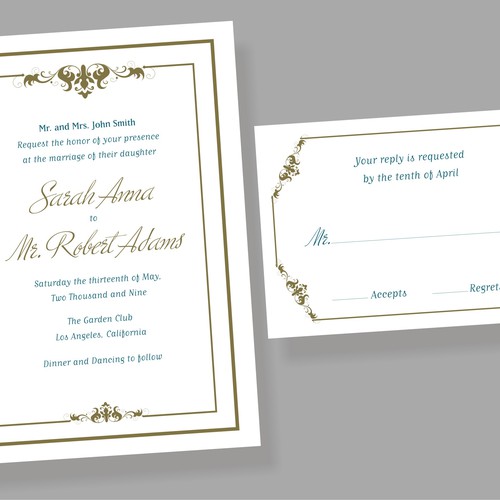 Letterpress Wedding Invitations デザイン by AKS 27 NOV