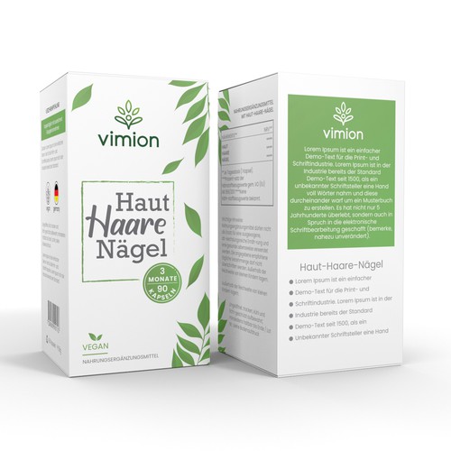 Packaging design for a German brand of high-quality food supplements Design by Packagingholic