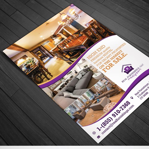 Real Estate Listing Furniture Rental Company Postkarten Flyer
