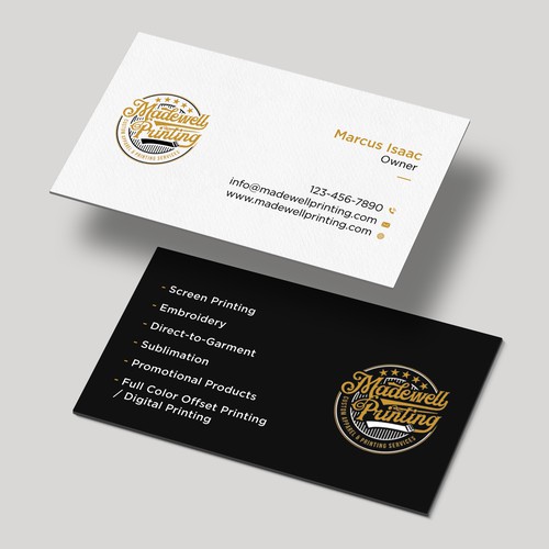 Business Card for a Custom Clothing/Product Business Design by Rskylight