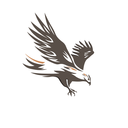 Tellus Law Group - HAWK LOGO (Flying Hawk & Hawk Head) Design by Dobf Studio