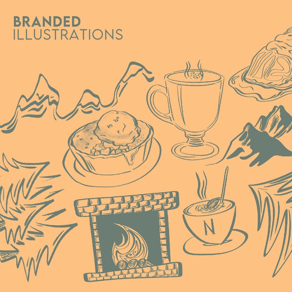 Branded illustrations for a Chalet.