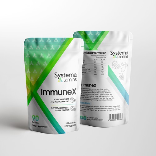 Modern and Fun Pouch Design for Natural Supplement brand Design by farhanubaid