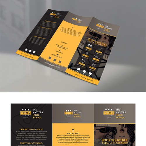 Design a trifold brochure for a Music School | Brochure contest